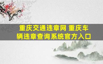 重庆交通违章网 重庆车辆违章查询系统官方入口